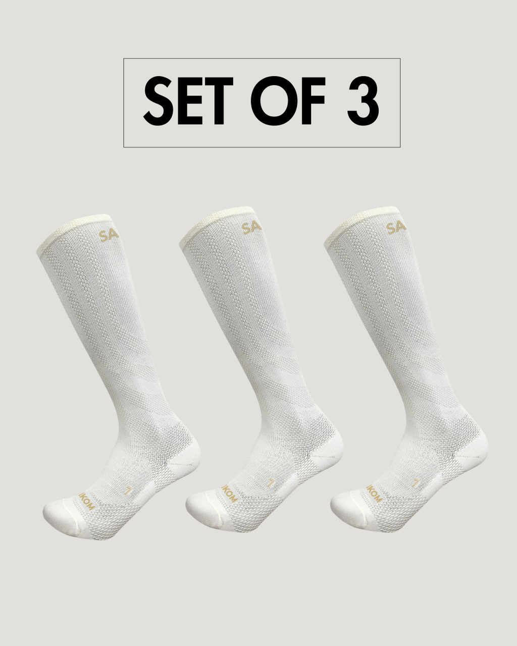 SANKOM® Patent Light Compression Socks – 3-Pack (White)