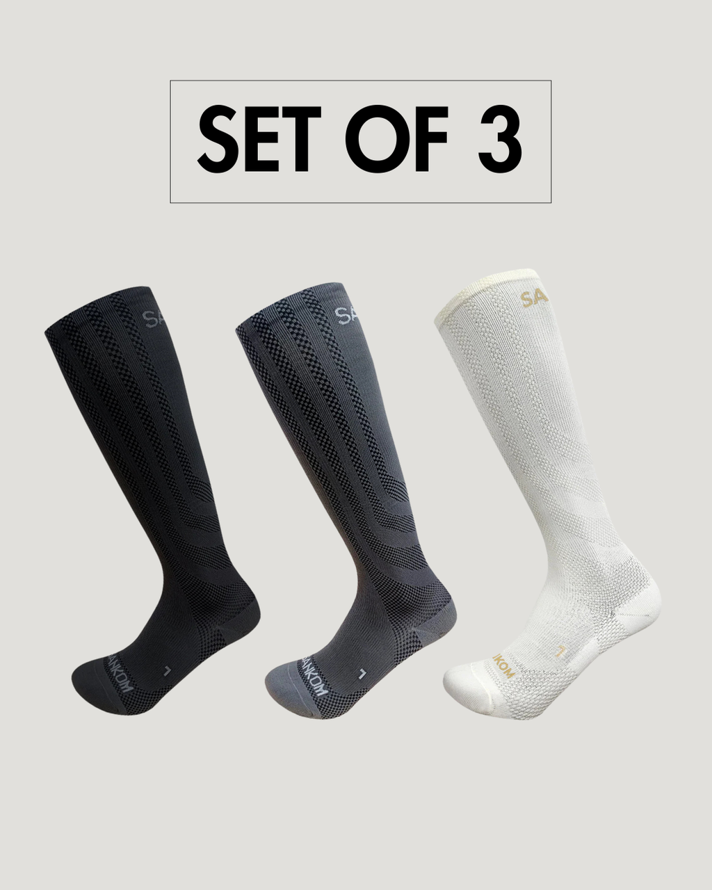 SANKOM® Patent Light Compression Socks – 3-Pack